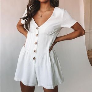 Princess Polly Adi Romper White